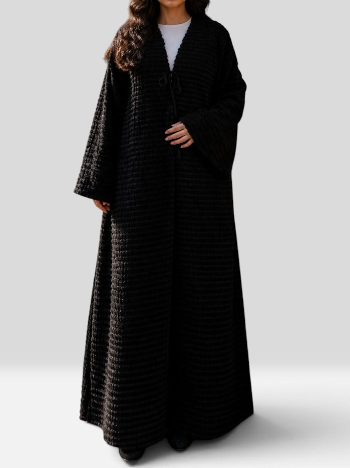 Fuzzy Knit Abaya