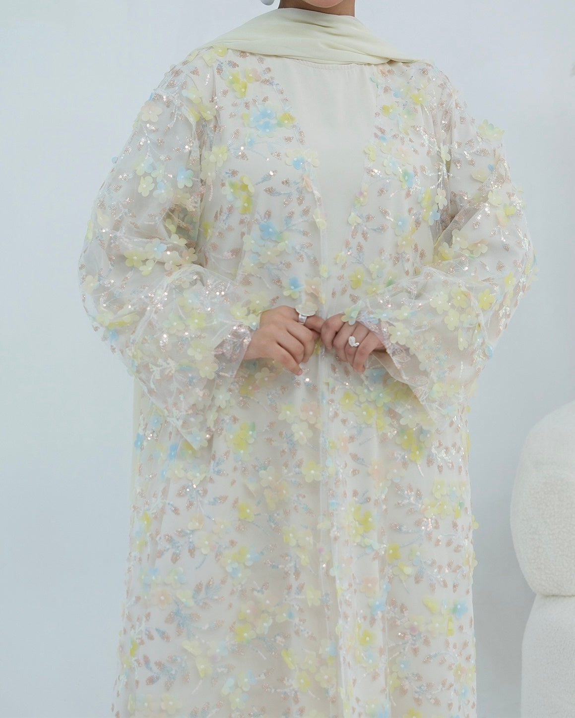 The Élan Floral Sequin Abaya Couture (IA189)