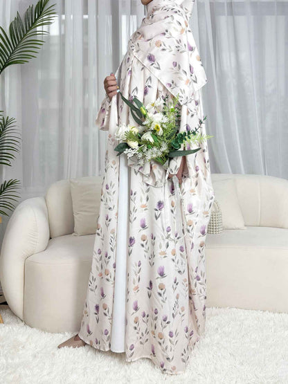 Rim - Floral Print Abaya Set (IA173)