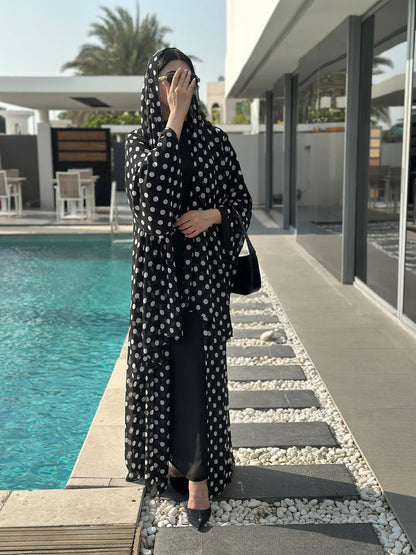 Zayna - Polka Dot Abaya Set (IA178)