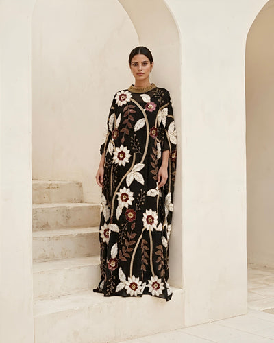 Hand-beaded Luxe Kaftan Abaya Dress