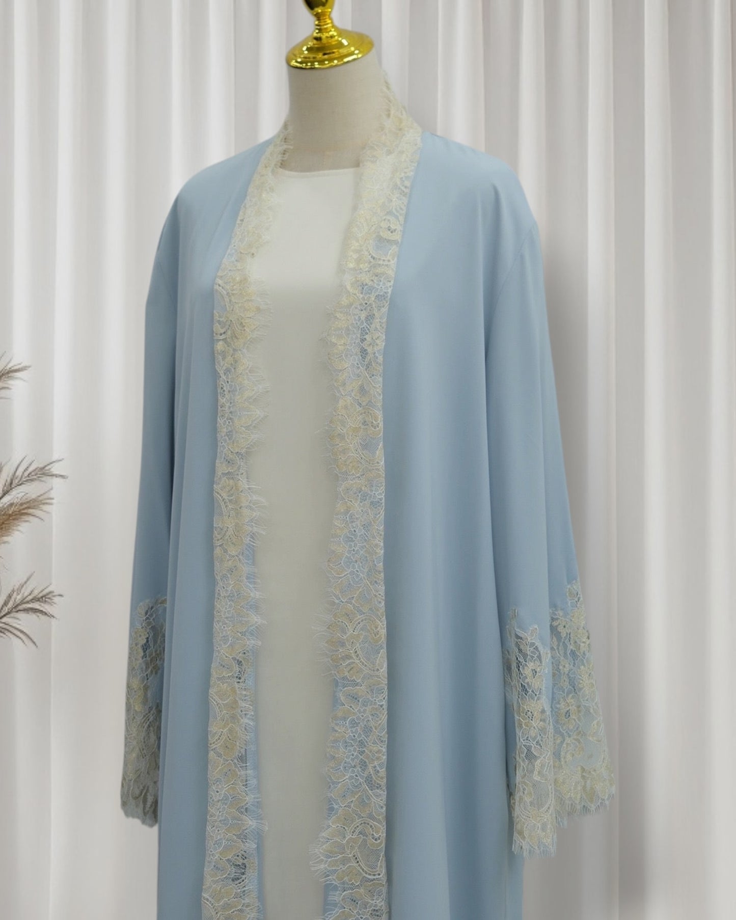 The Azure Élégance Abaya Set (IA184)