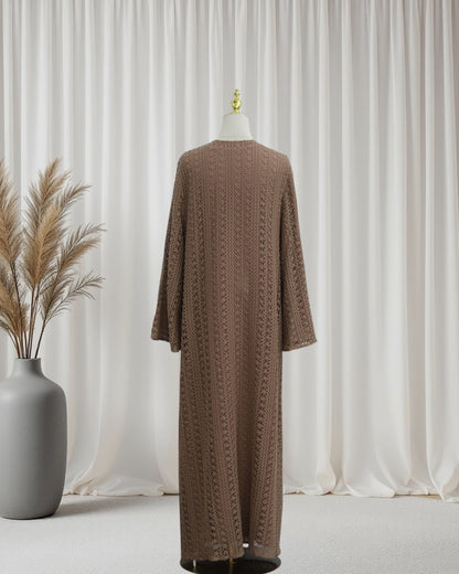 The Noire Mesh Abaya Set (IA187)