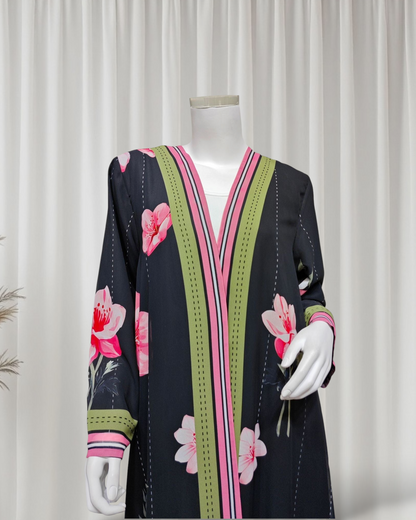 Chic Petals Abaya Set(IA177)