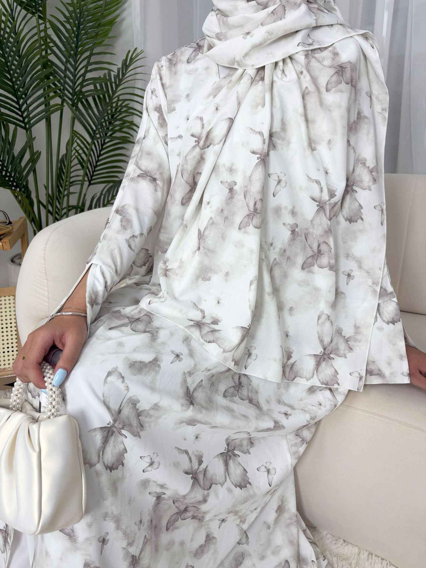 Maha - Floral Print Abaya Set (IA174)