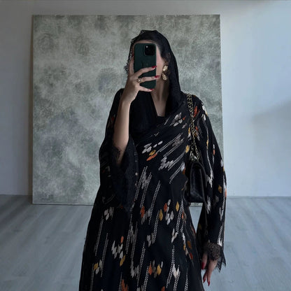 Inaya - Printed Abaya Set (IA179)