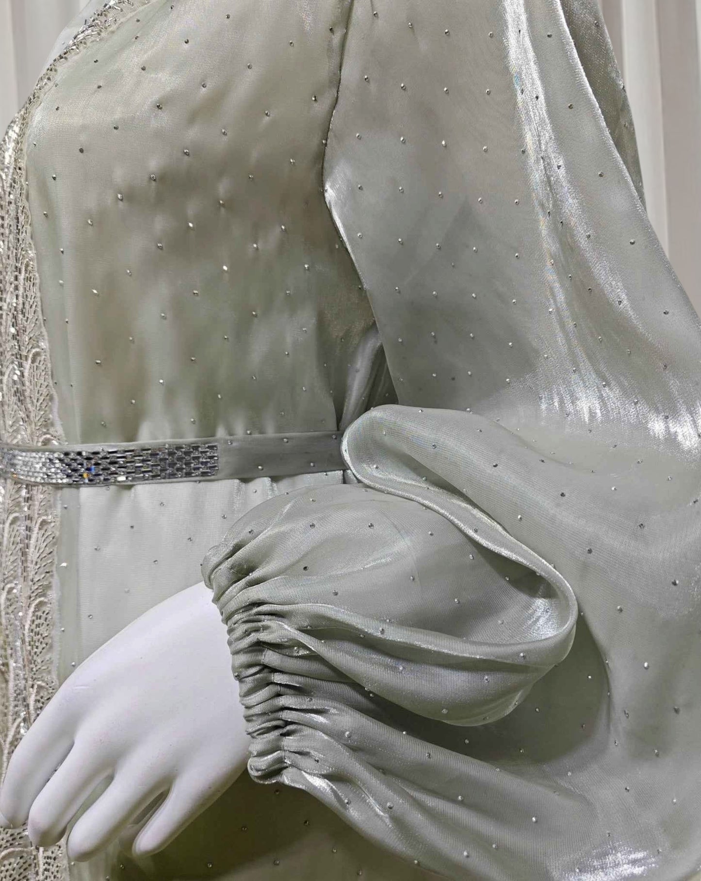 Ethereal rhinestoned Arabic Hand-Embroidered 2-piece Set