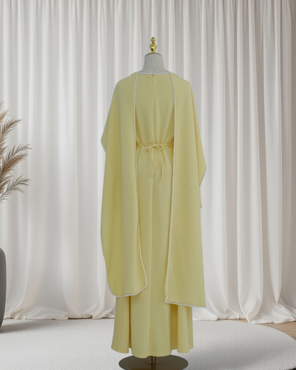 The Atelier Pearl Cape Dress - Yellow (DY158)