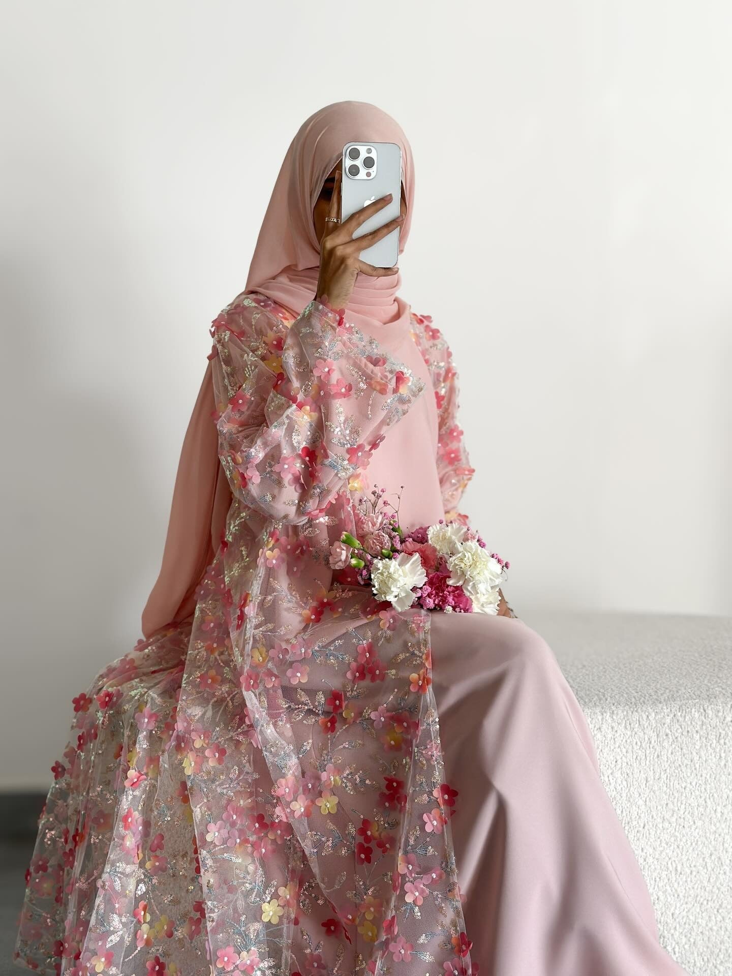 The Élan Floral Sequin Abaya Couture (IA189)