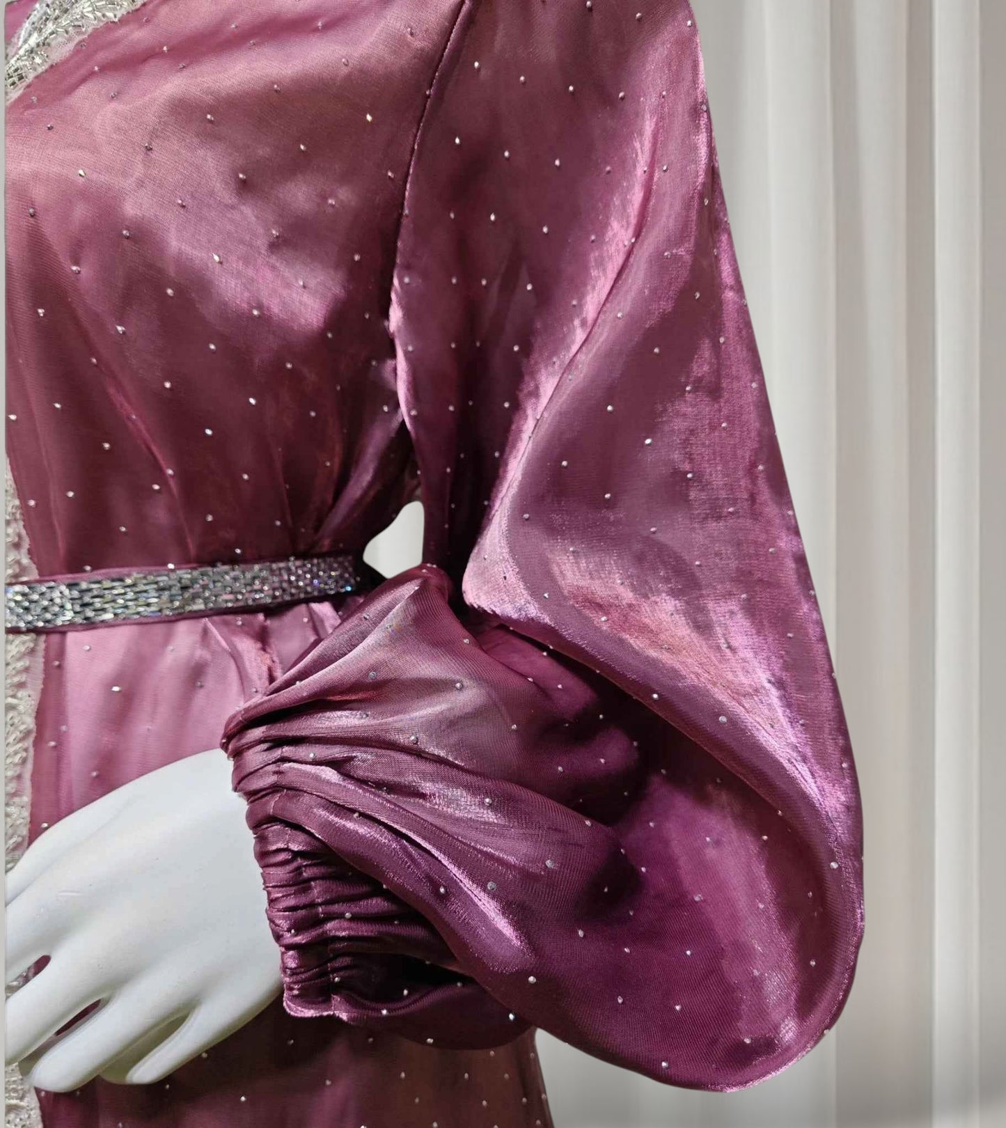 Ethereal rhinestoned Arabic Hand-Embroidered 2-piece Set
