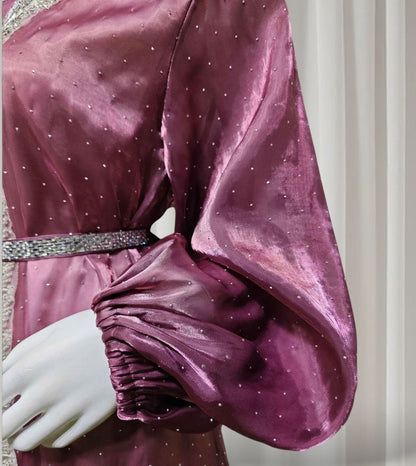 Ethereal rhinestoned Arabic Hand-Embroidered 2-piece Set