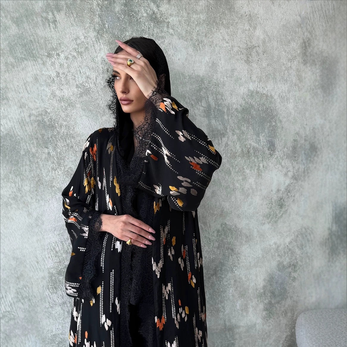 Inaya - Printed Abaya Set (IA179)