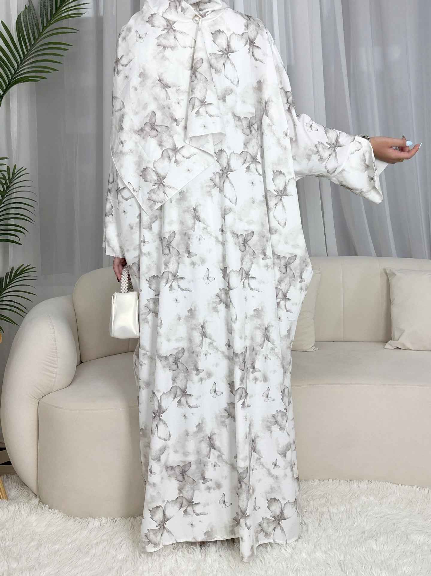 Maha - Floral Print Abaya Set (IA174)