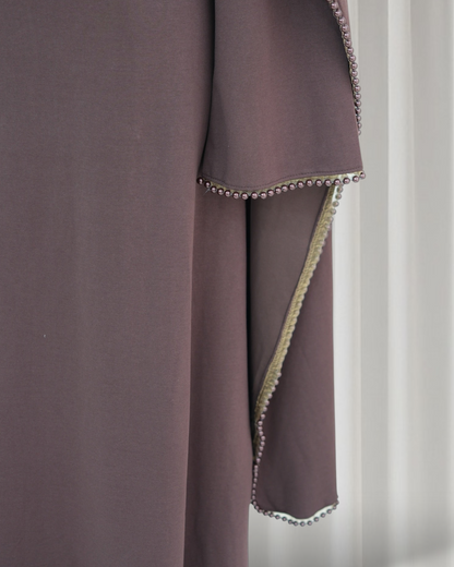 The Atelier Pearl Cape Dress - Dark Coffee(DC158)