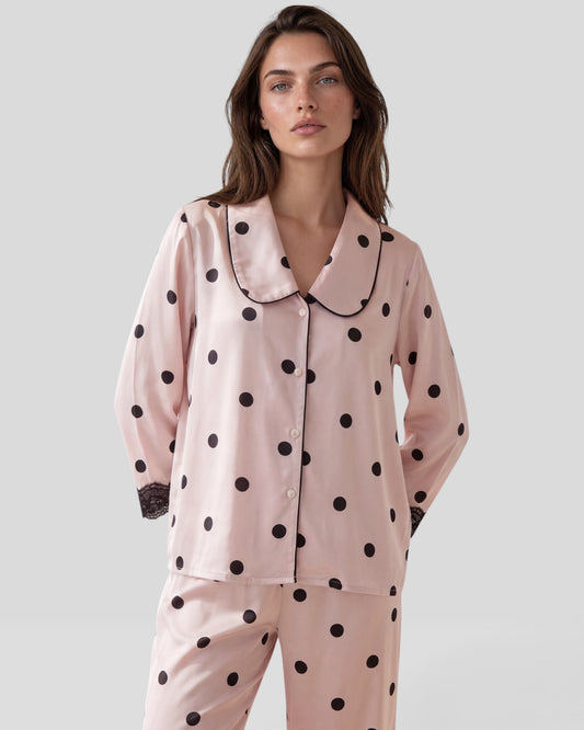 Silk Polka Dot Pajama Set