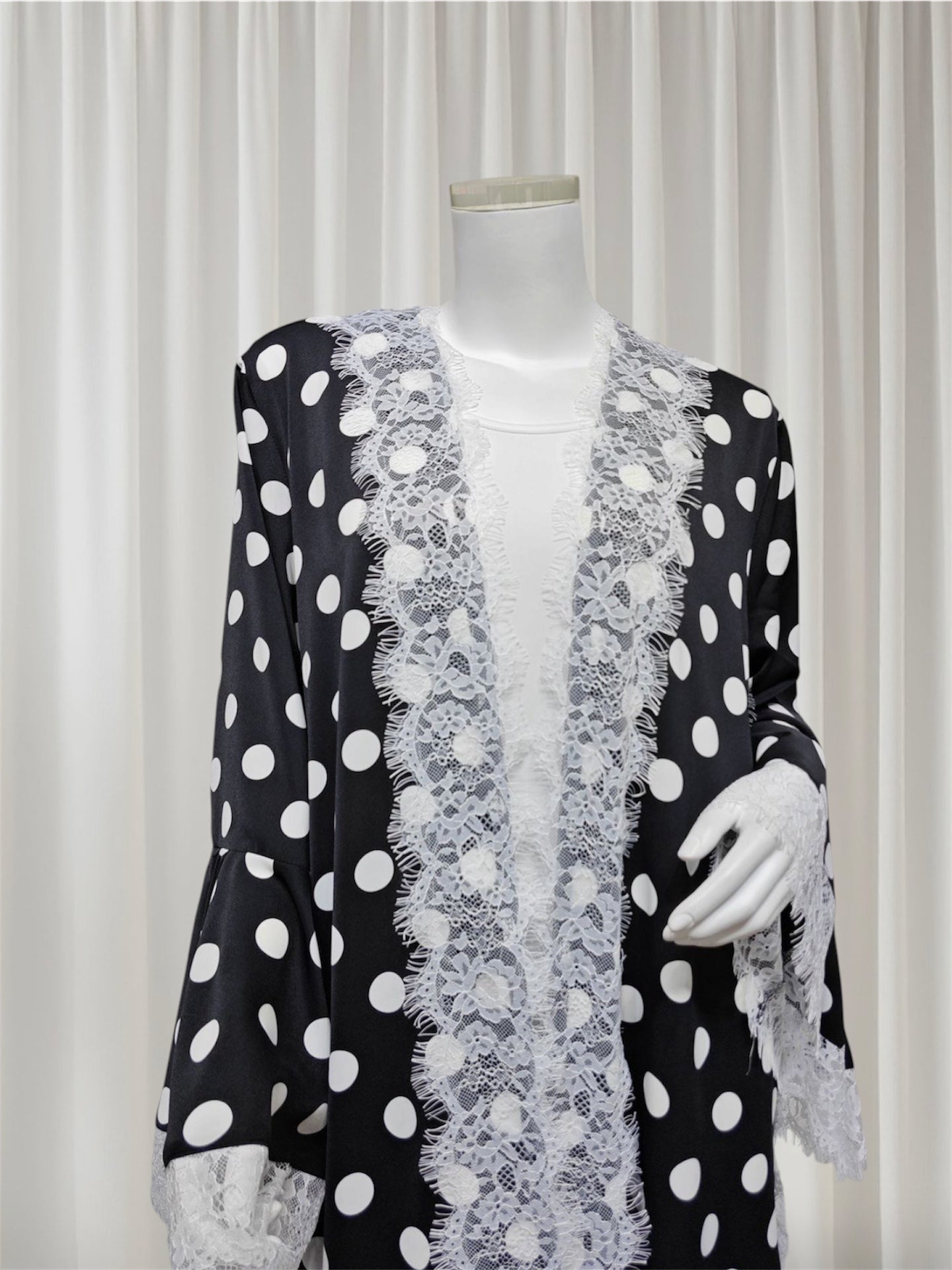 Iman - Polka Dot Lace Abaya Set (EG168)