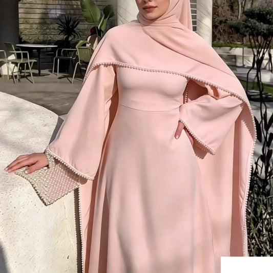 The Atelier Pearl Cape Dress - Pink (DP158)
