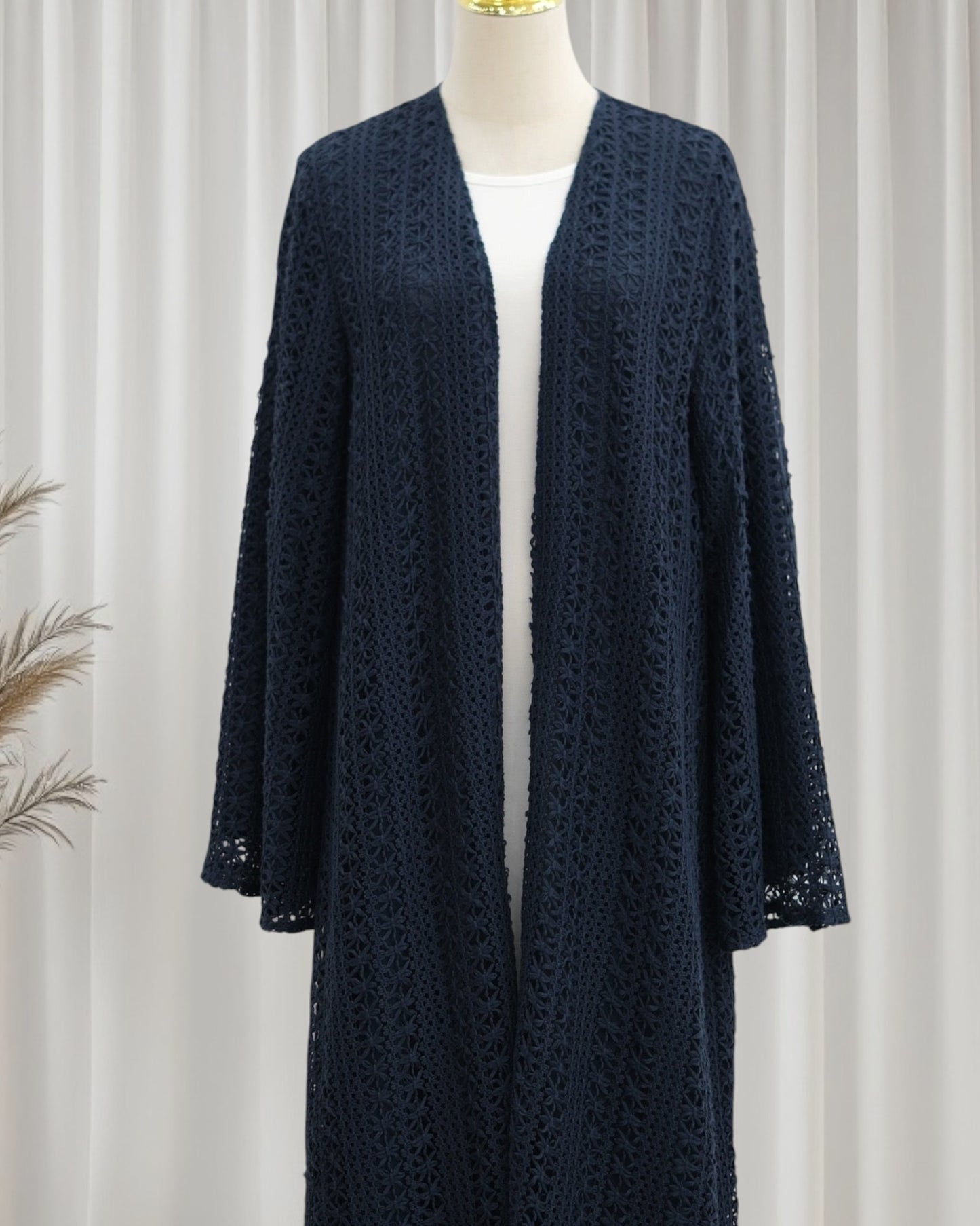 The Noire Mesh Abaya Set (IA187)