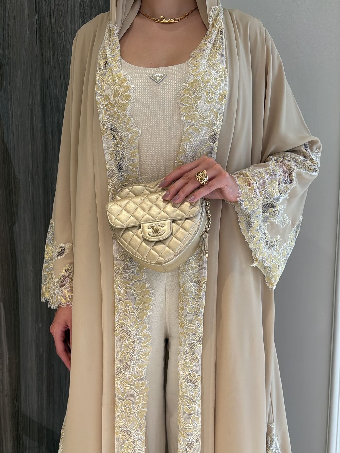 The Azure Élégance Abaya Set (IA184)