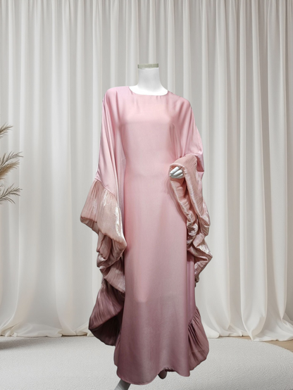 Emerald Silk Organza Butterfly Abaya (IB156)