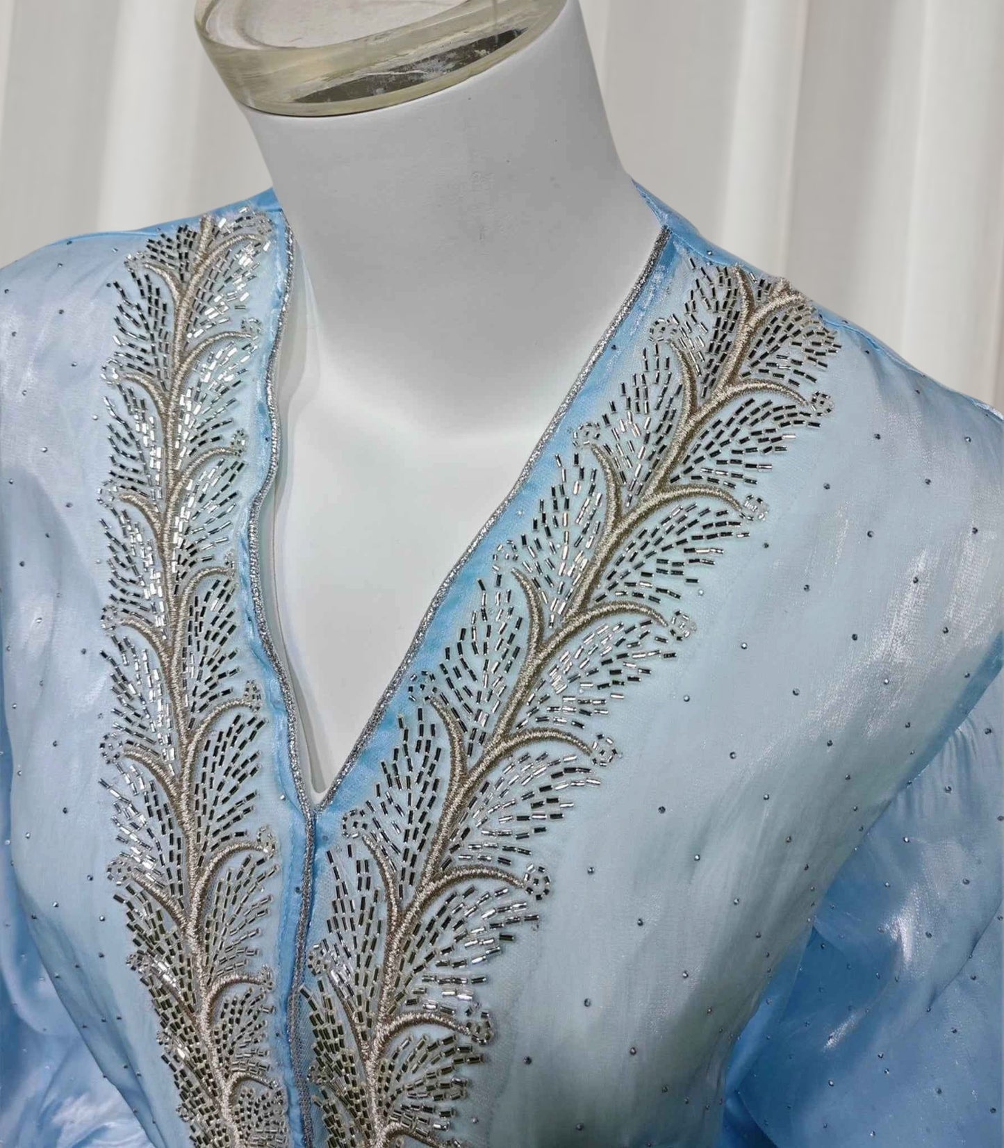 Ethereal rhinestoned Arabic Hand-Embroidered 2-piece Set
