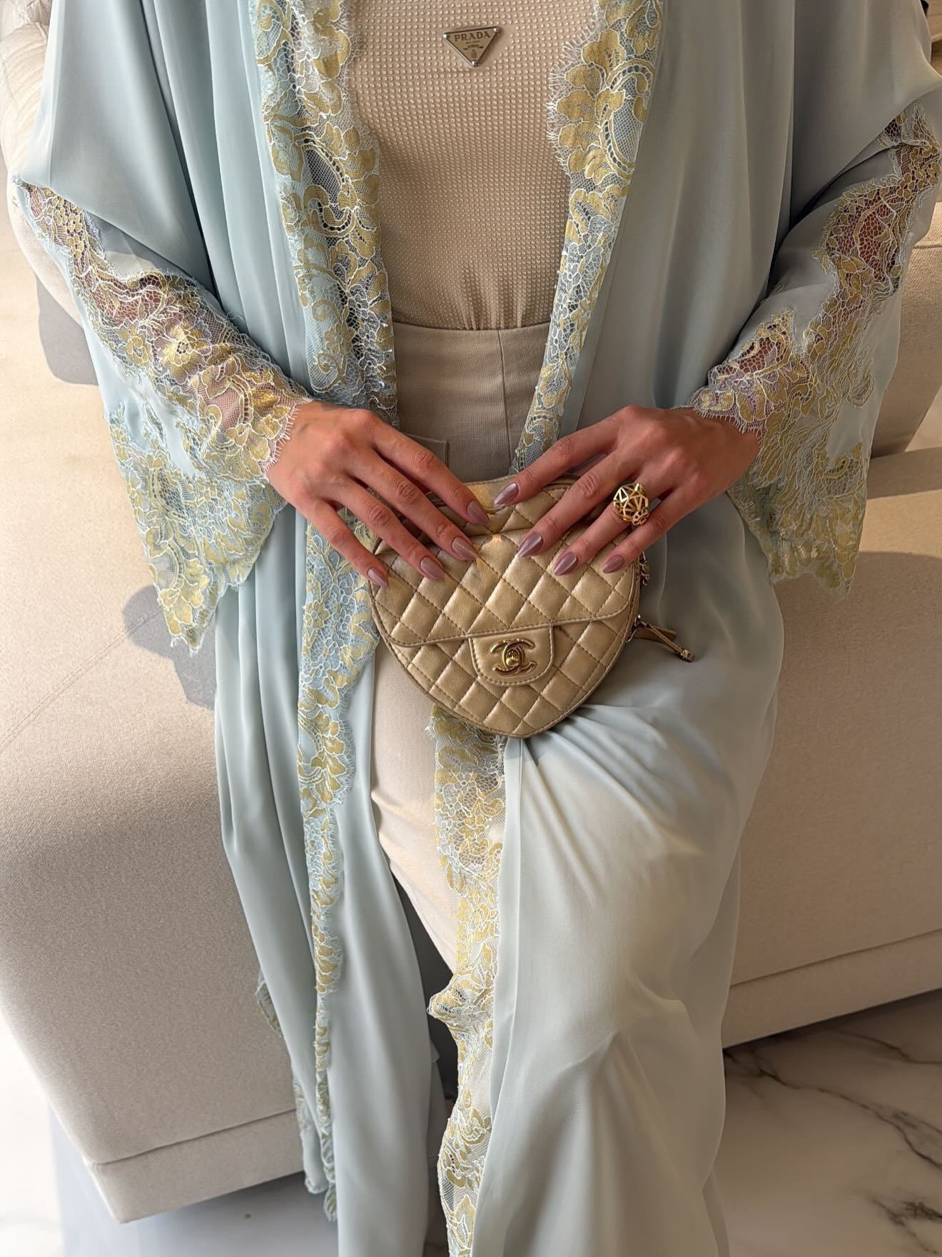 The Azure Élégance Abaya Set (IA184)