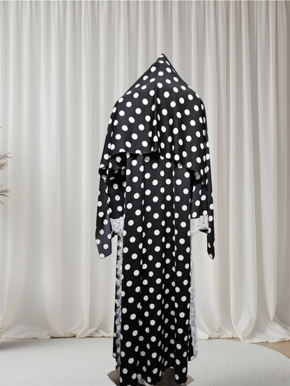 Iman - Polka Dot Lace Abaya Set (EG168)