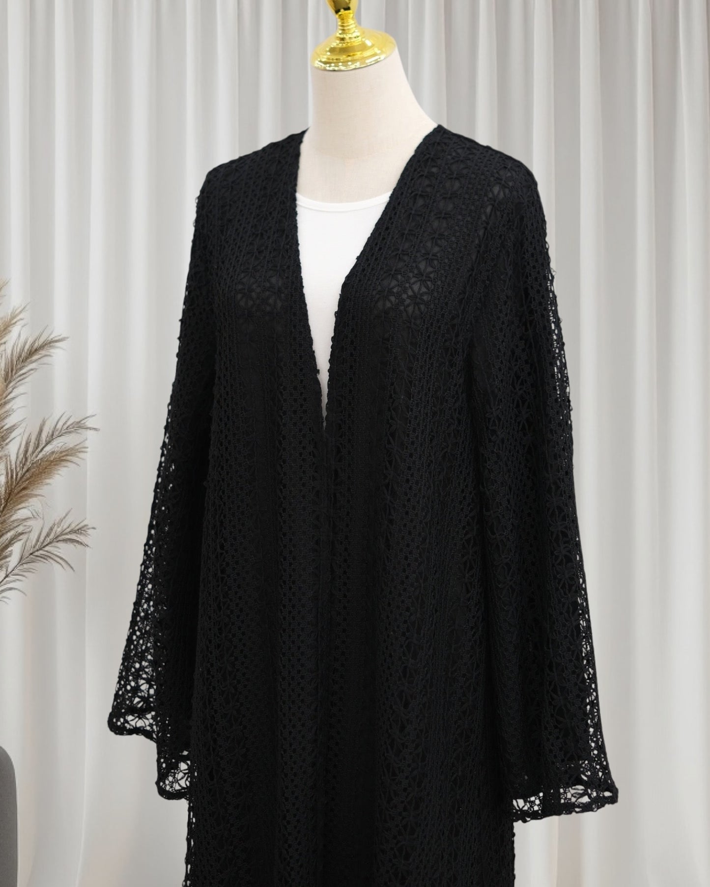 The Noire Mesh Abaya Set (IA187)
