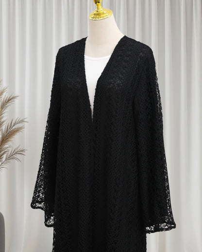 The Noire Mesh Abaya Set (IA187)