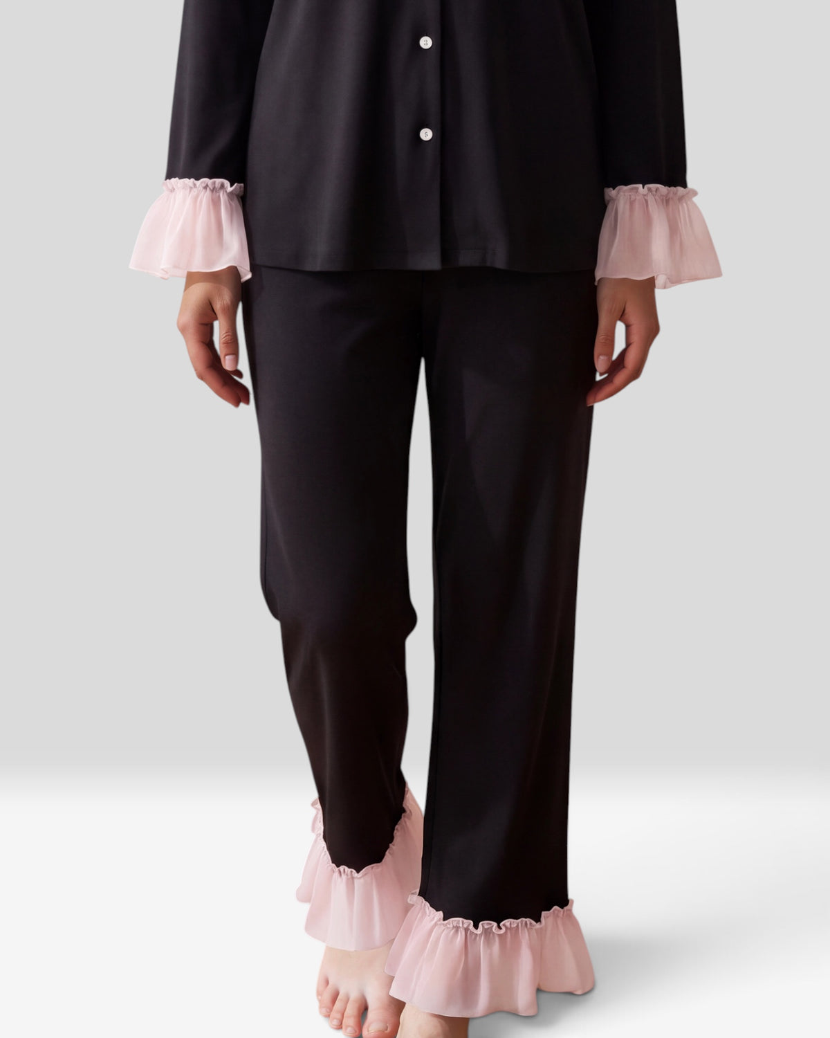 Ruffle Sleeved Pajama Set