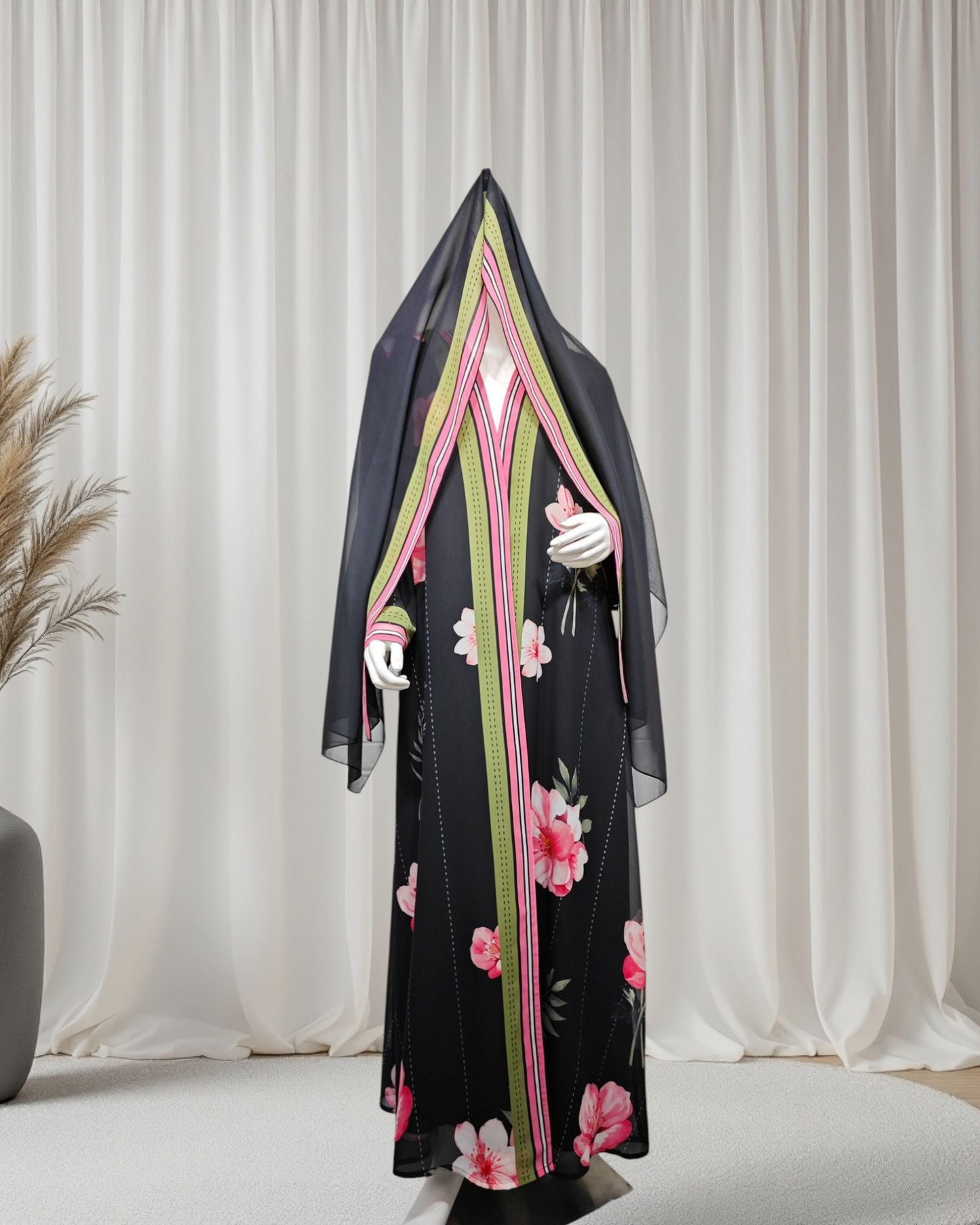 Chic Petals Abaya Set(IA177)