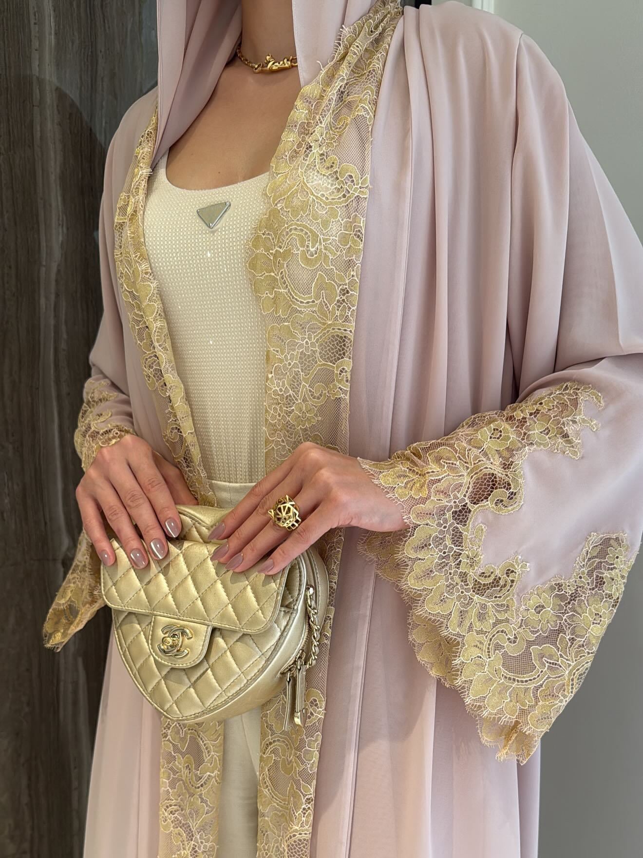 The Azure Élégance Abaya Set (IA184)