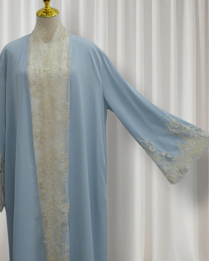 The Azure Élégance Abaya Set (IA184)