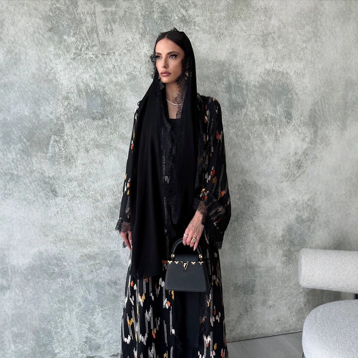 Inaya - Printed Abaya Set (IA179)