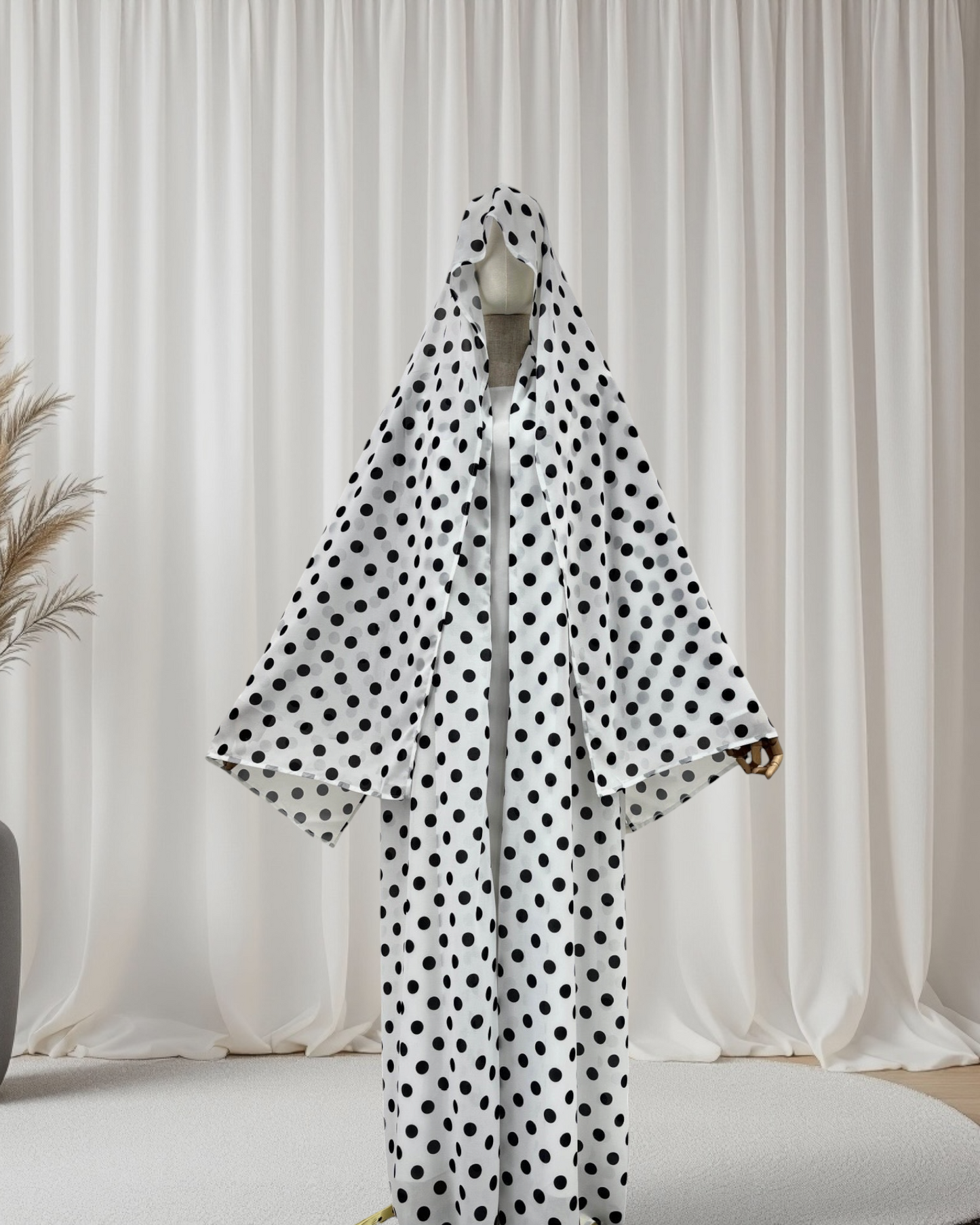 Zayna - Polka Dot Abaya Set (IA178)