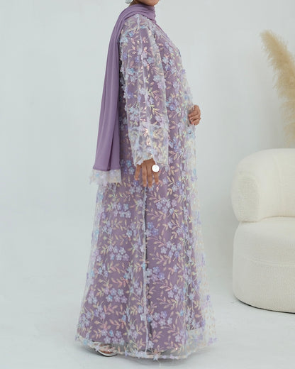 The Élan Floral Sequin Abaya Couture (IA189)