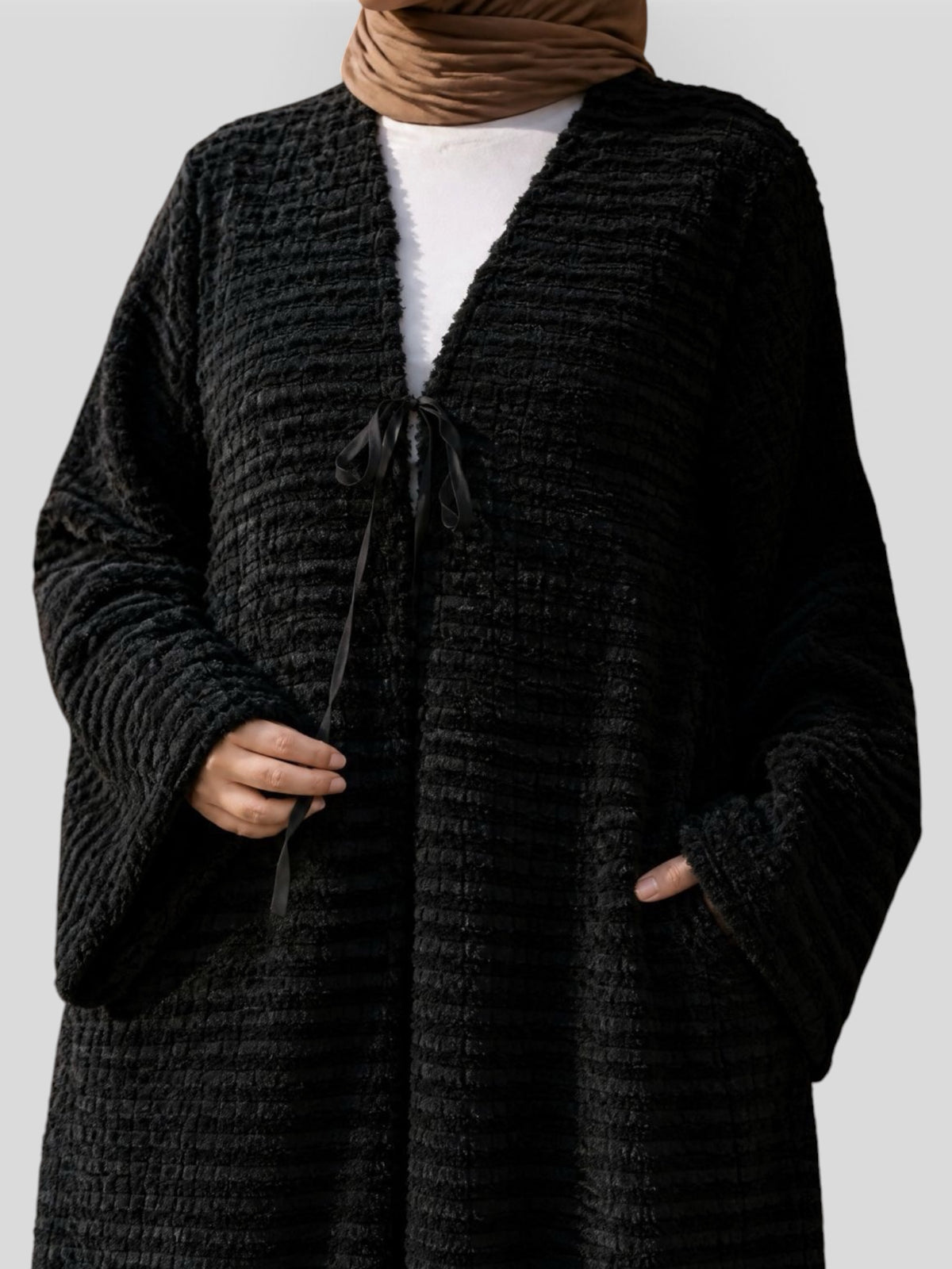 Fuzzy Knit Abaya