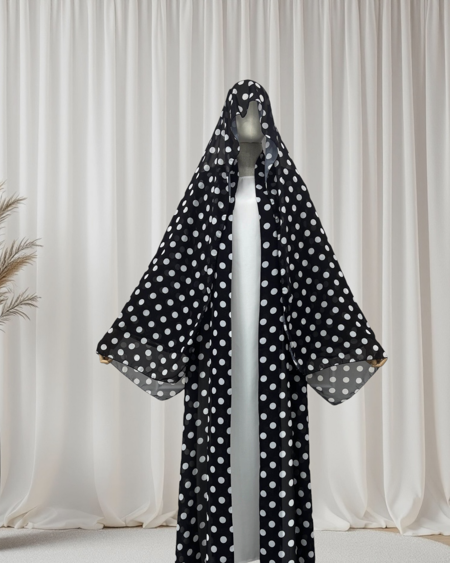 Zayna - Polka Dot Abaya Set (IA178)