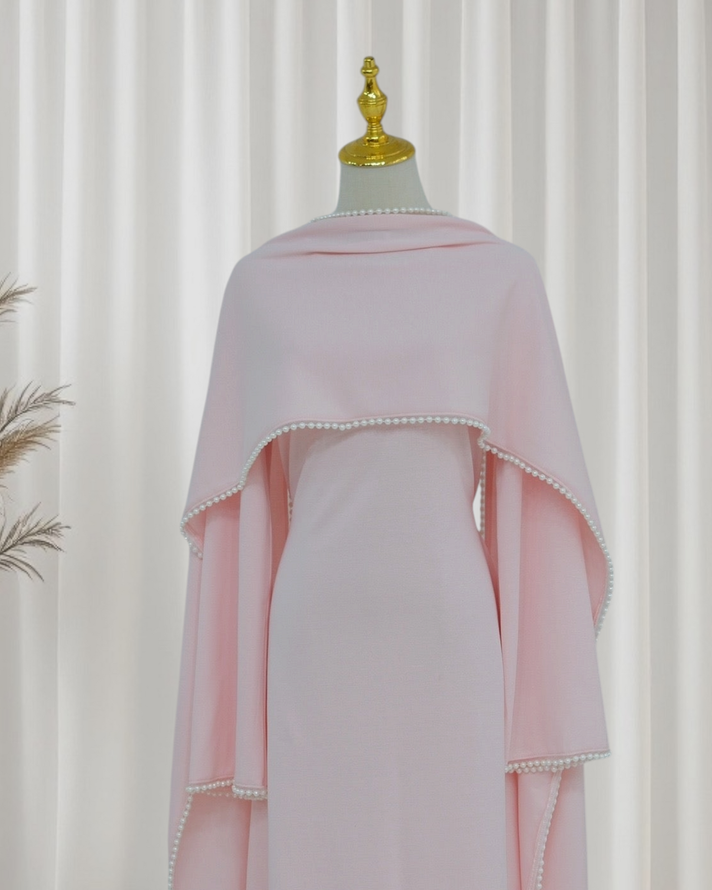 The Atelier Pearl Cape Dress - Pink (DP158)