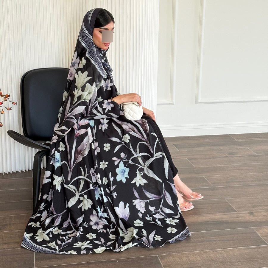 The Botanical Print Abaya Set (EG146)