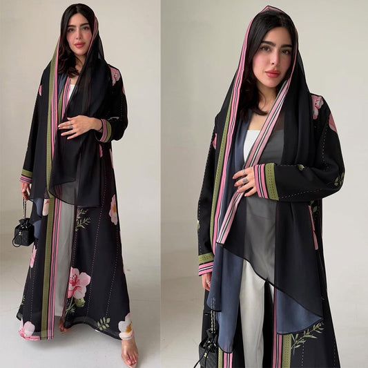 Chic Petals Abaya Set(IA177)