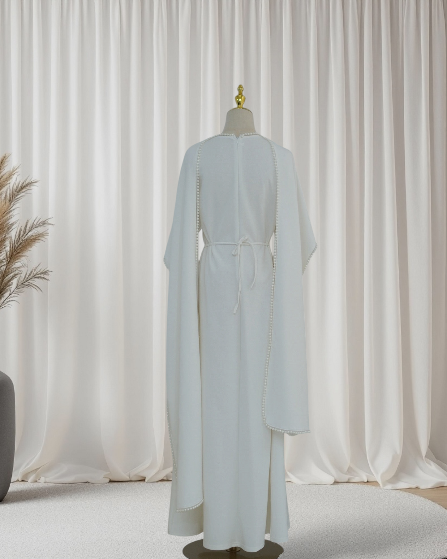 The Atelier Pearl Cape Dress - White (DW158)