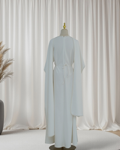 The Atelier Pearl Cape Dress - White (DW158)