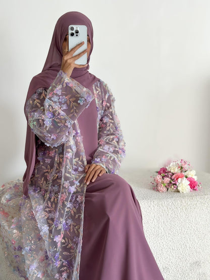 The Élan Floral Sequin Abaya Couture (IA189)