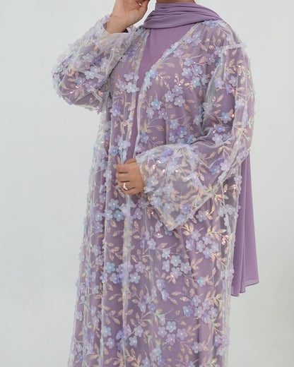 The Élan Floral Sequin Abaya Couture (IA189)
