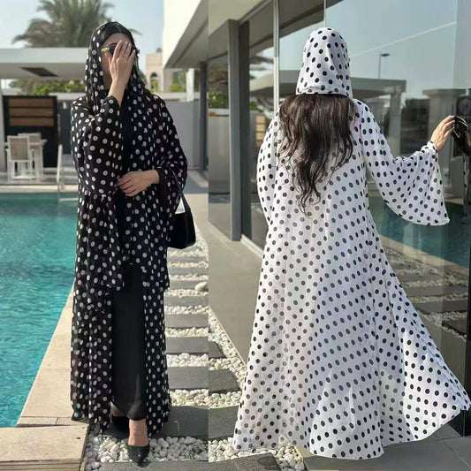 Zayna - Polka Dot Abaya Set (IA178)