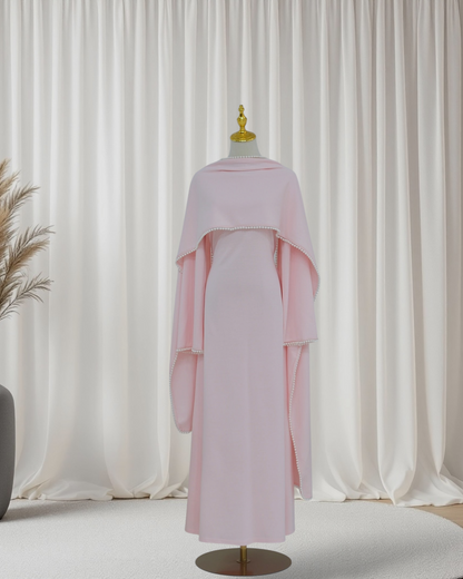 The Atelier Pearl Cape Dress - Pink (DP158)
