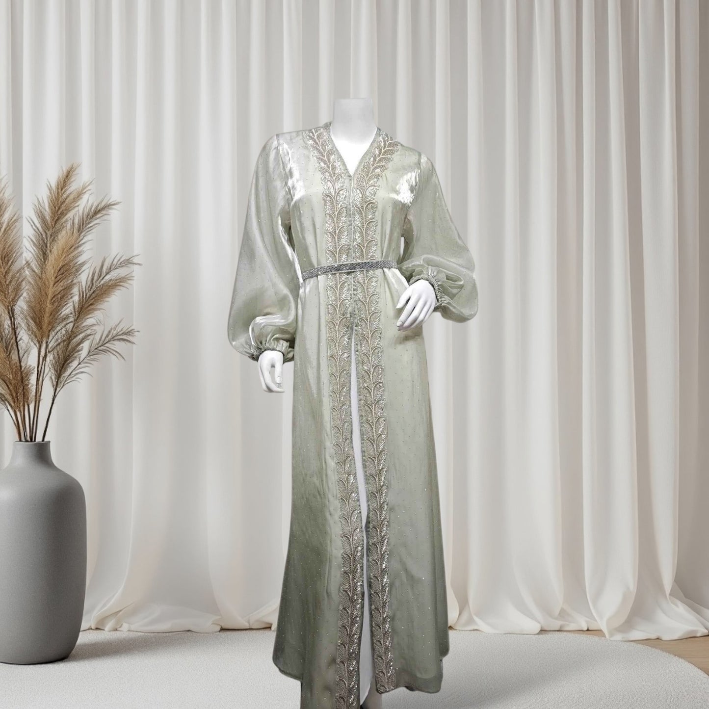Ethereal rhinestoned Arabic Hand-Embroidered 2-piece Set