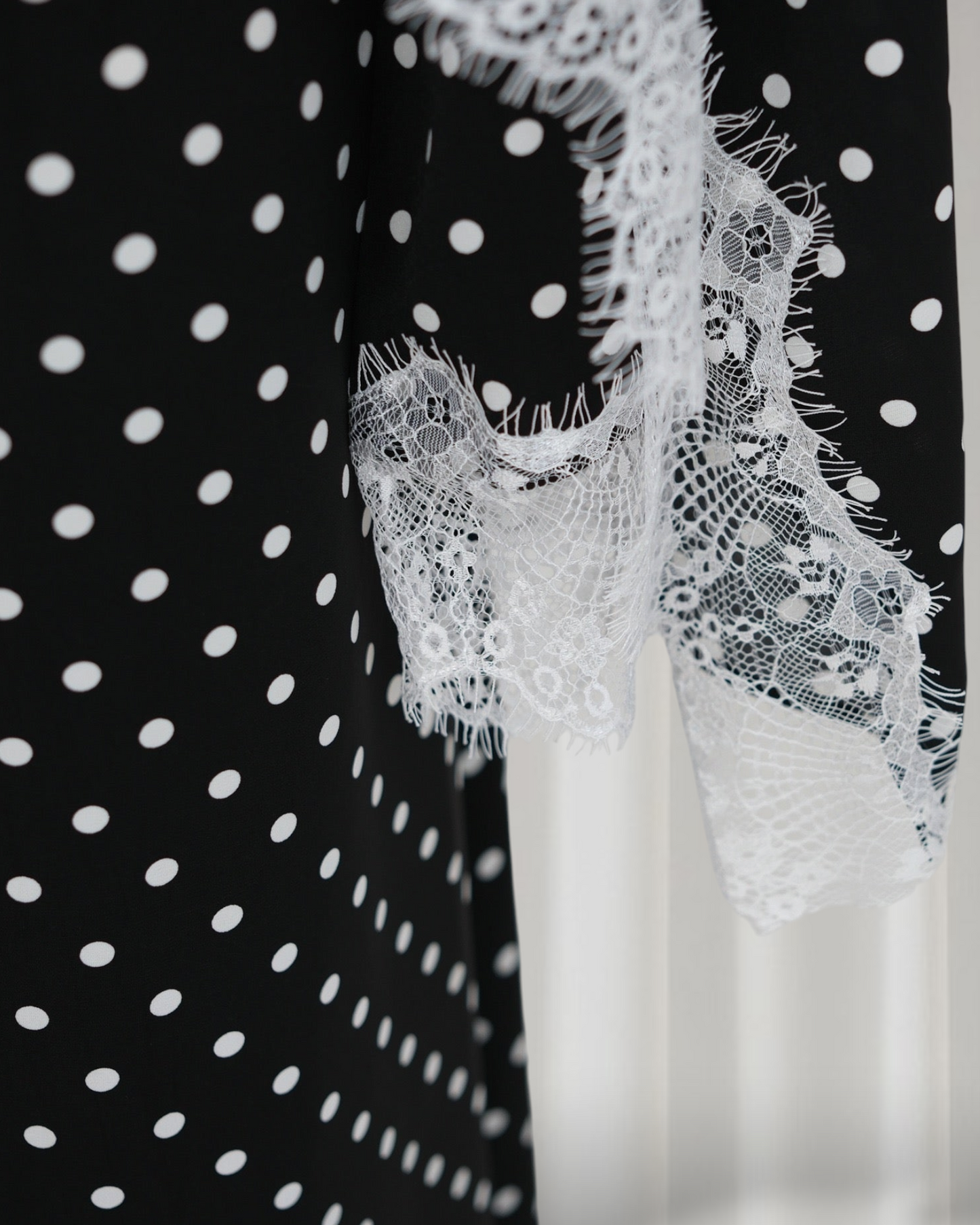 Sarah - Polka Dot Lace Cape Dress (ID167)