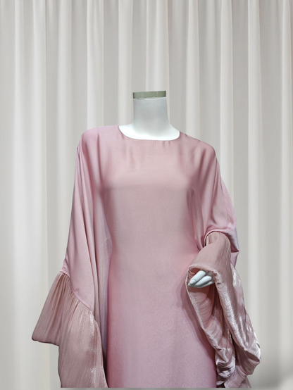 Emerald Silk Organza Butterfly Abaya (IB156)